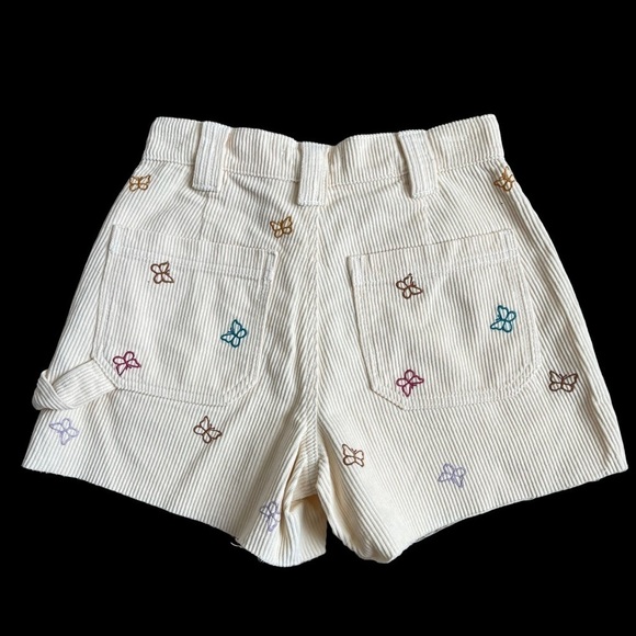 PacSun Women’s Embroidered Butterfly Corduroy Cutoff Shorts Size 25 High Waist - Picture 7 of 11